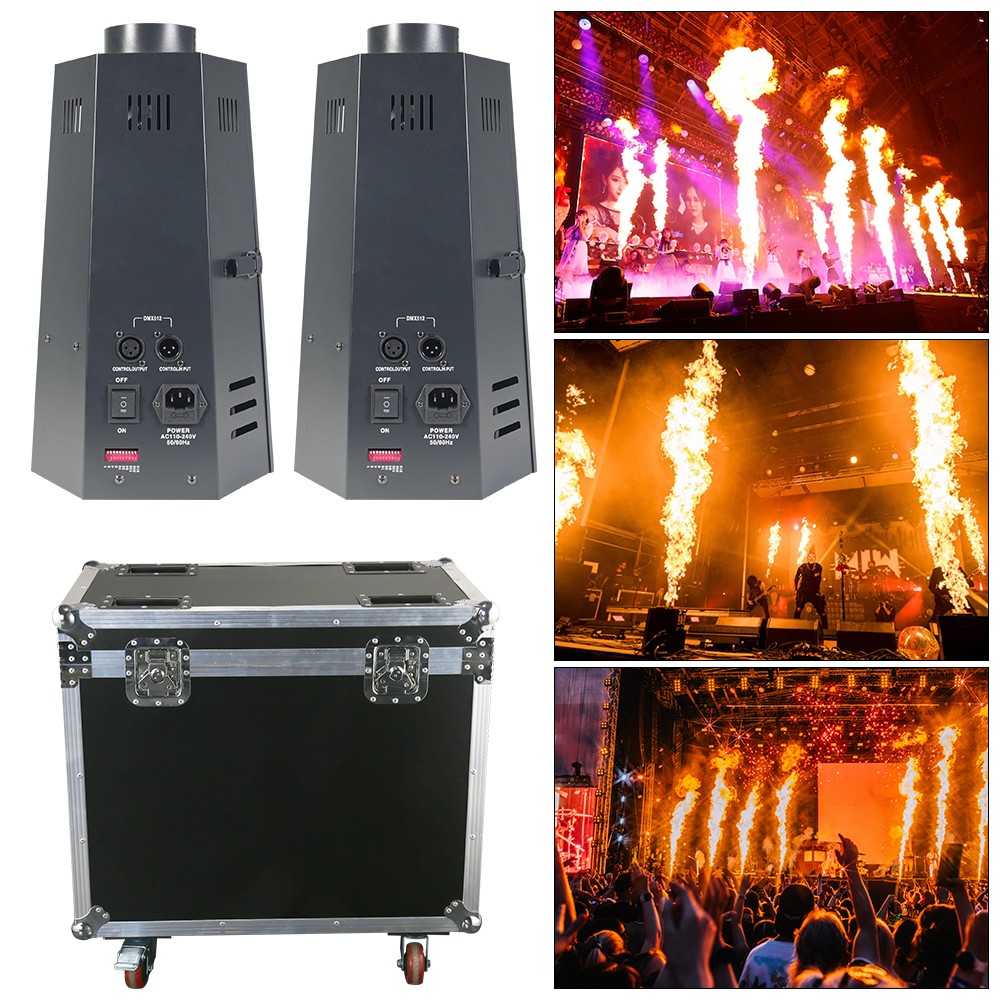 150W Mini Hexagon Flame machine DMX Dj Show Spray Fire Machine with Flight Case