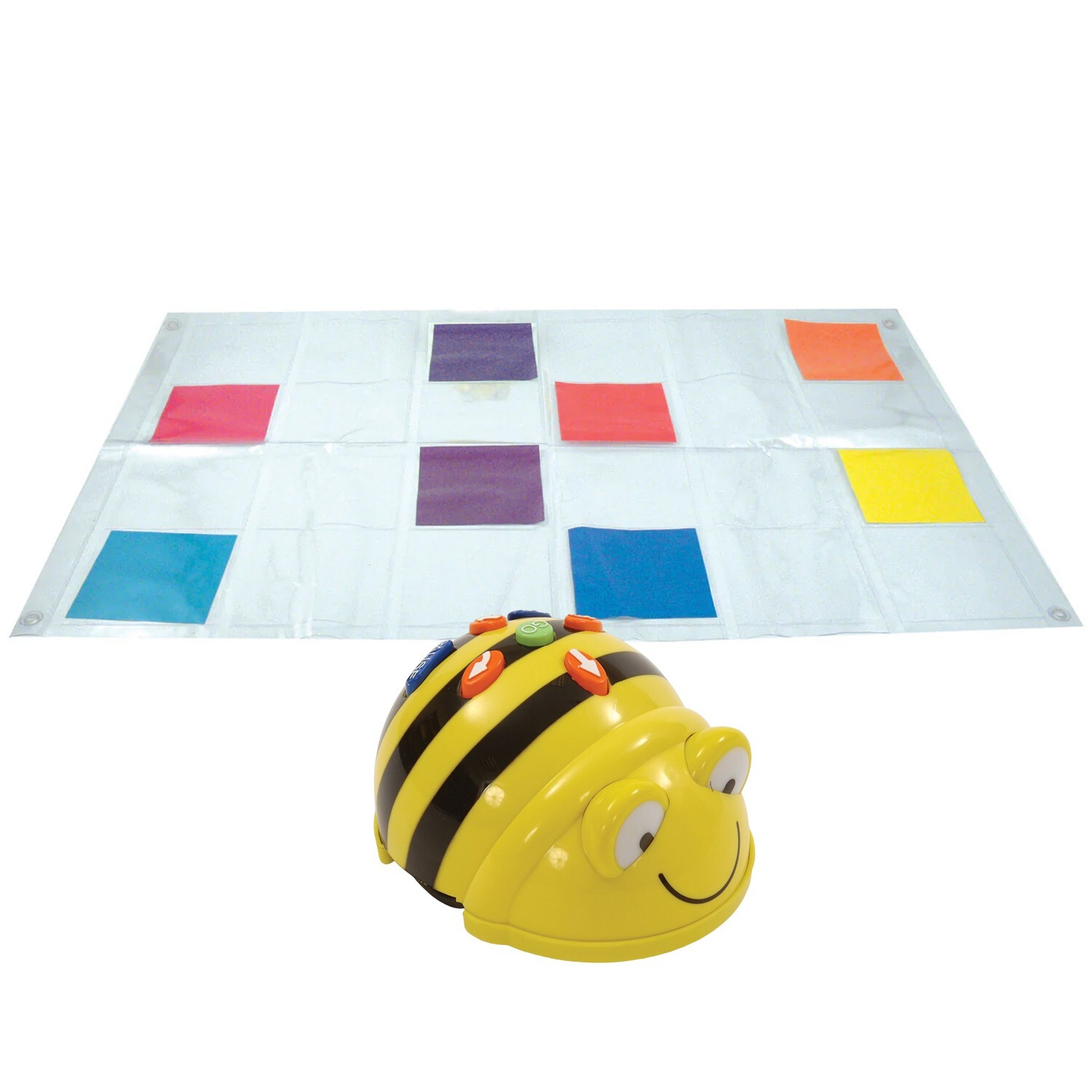 Bee-Bot Robot with Transparent Pocket Mat 4x6, STEM Coding Toy Robotics for Kids