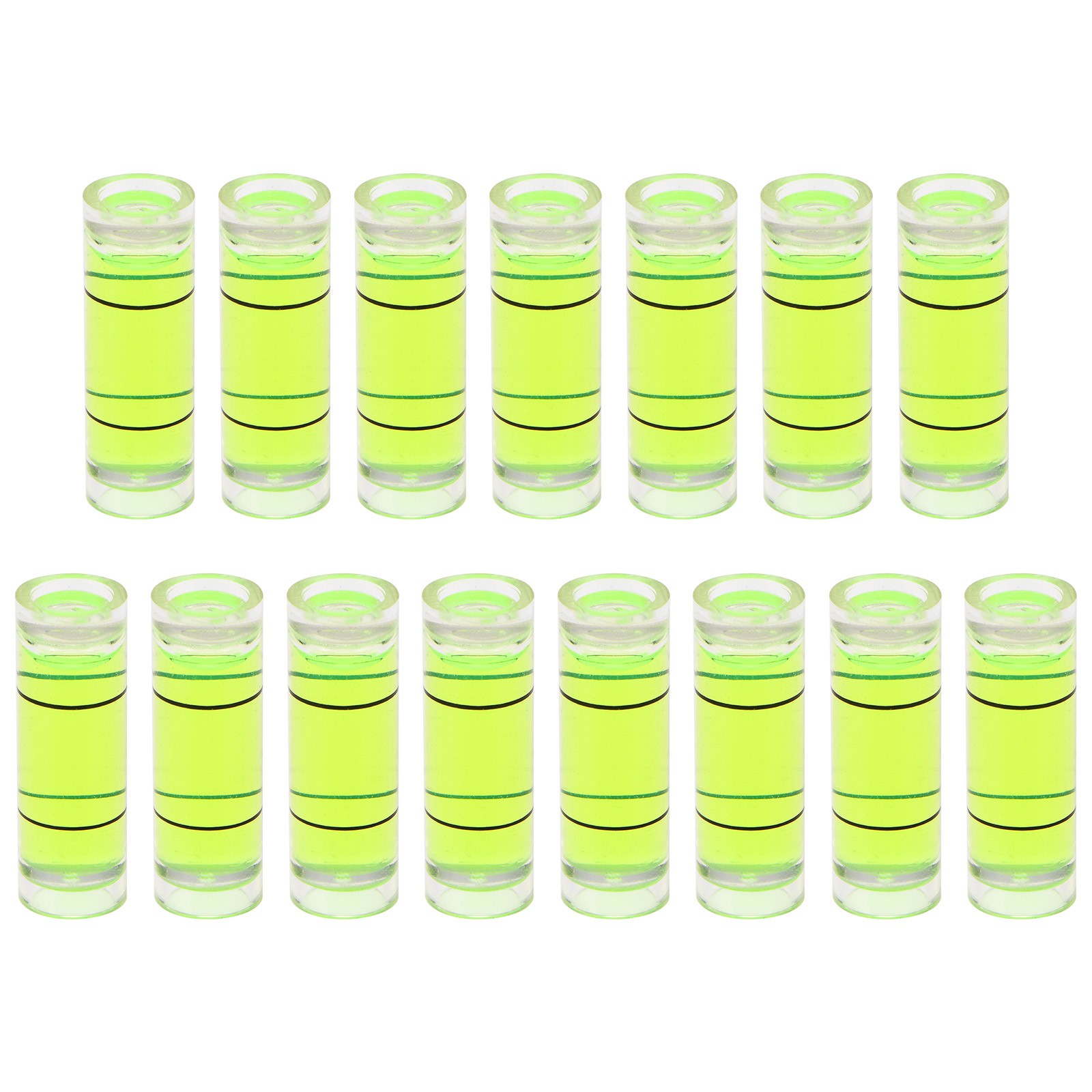 15pcs Small Cylindrical Bubble Level Vials 10x30mm Levels Measuring Tools