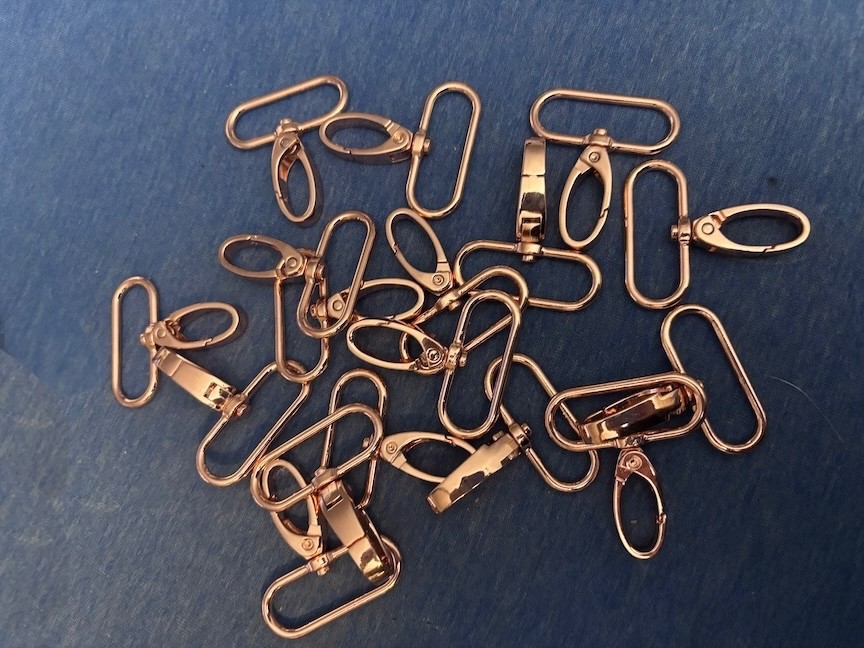New shiny ROSE GOLD coppery SWIVEL metal Jacket Purse CLIPS CLASPS CLOSURES