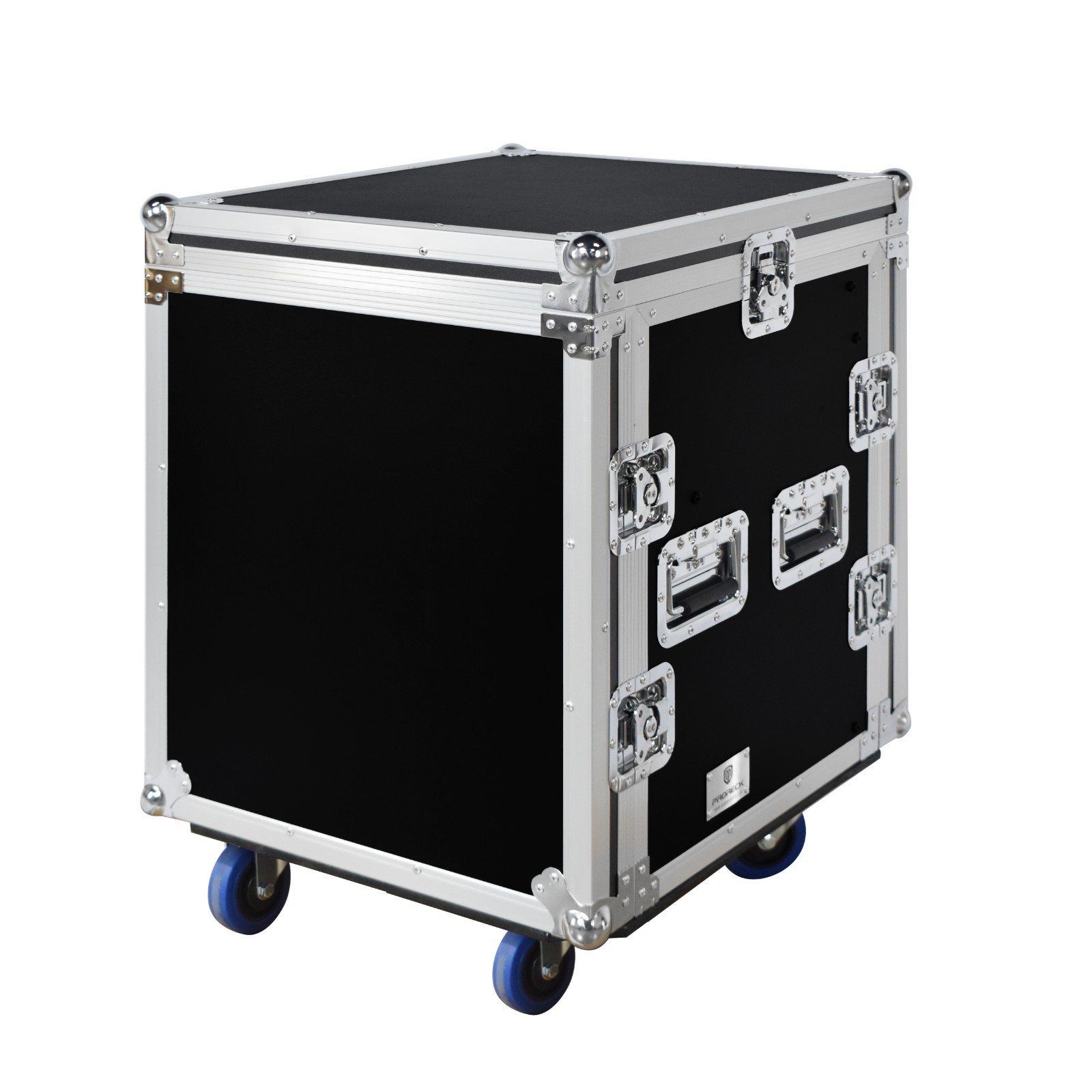 PRORECK 12U SPACE Rack Case With Slant Mixer Top, 20'' Depth, with side table