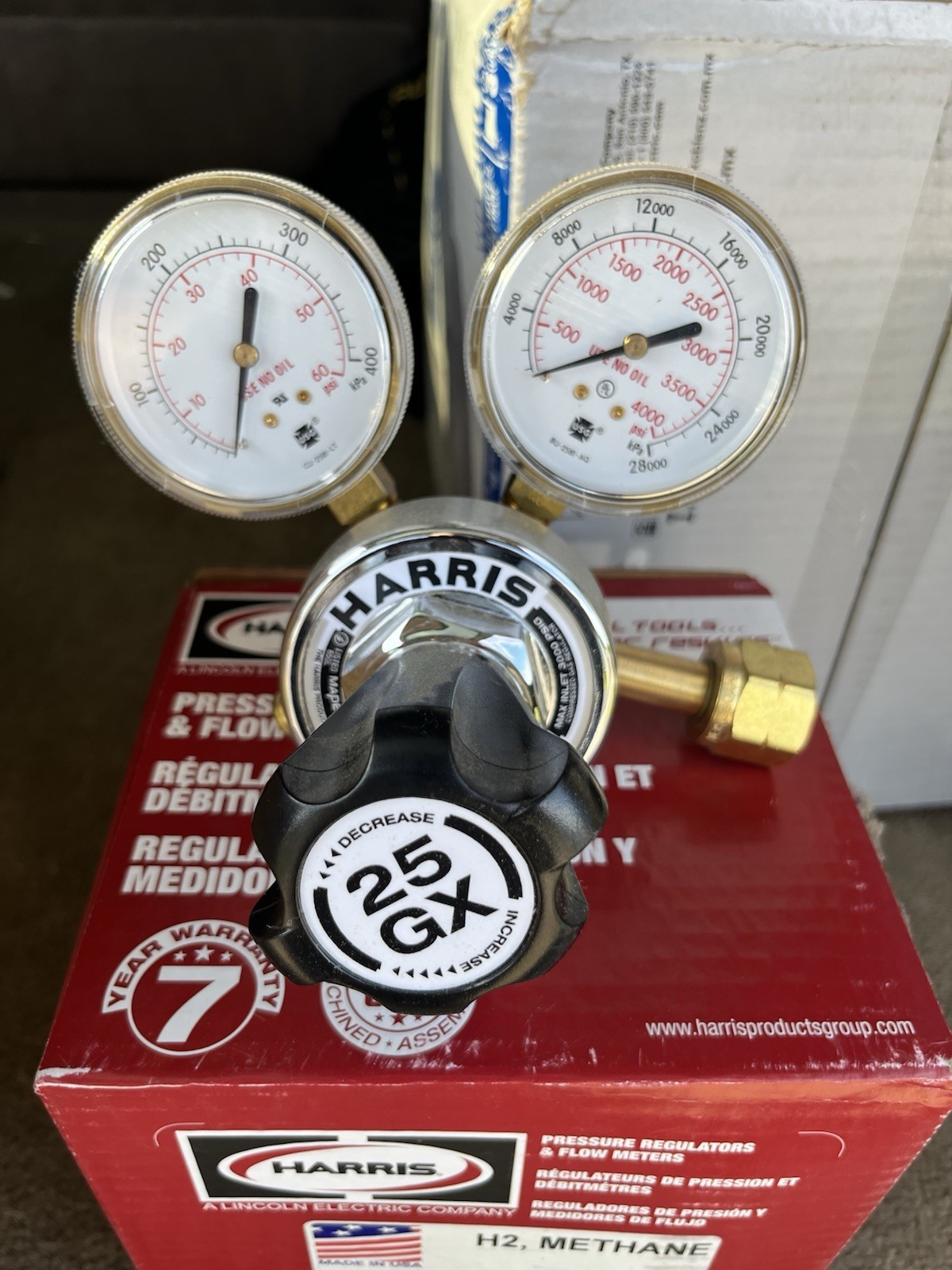 Harris 25GX Pressure Regulator 25GX-50-350 H2 Methane Brand New In Box