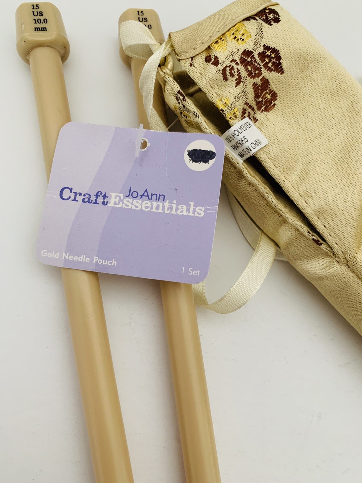 Jo-Ann Craft Essentials Gold Needle Satin Pouch *1 Set*