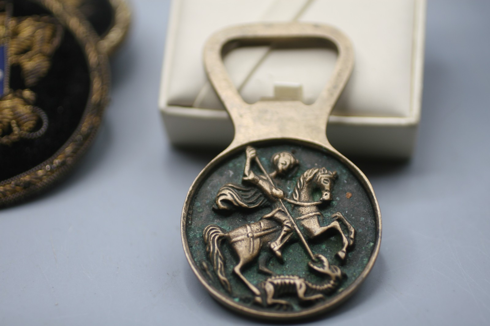 BRASS ST. GEORGE  BOTTLE OPENER  B1