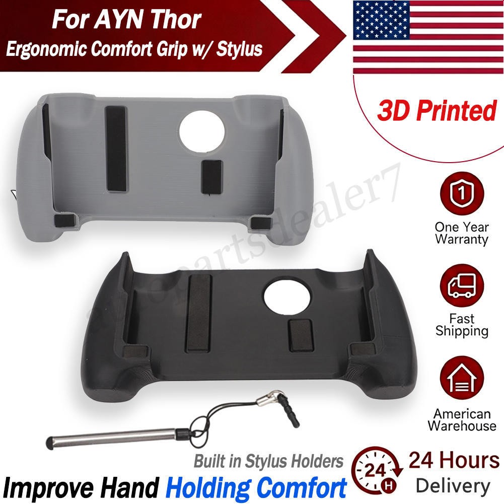 For AYN Thor Comfort Game Grip Case with  Stylus - Wide Soft Ergonomic Hand Grip