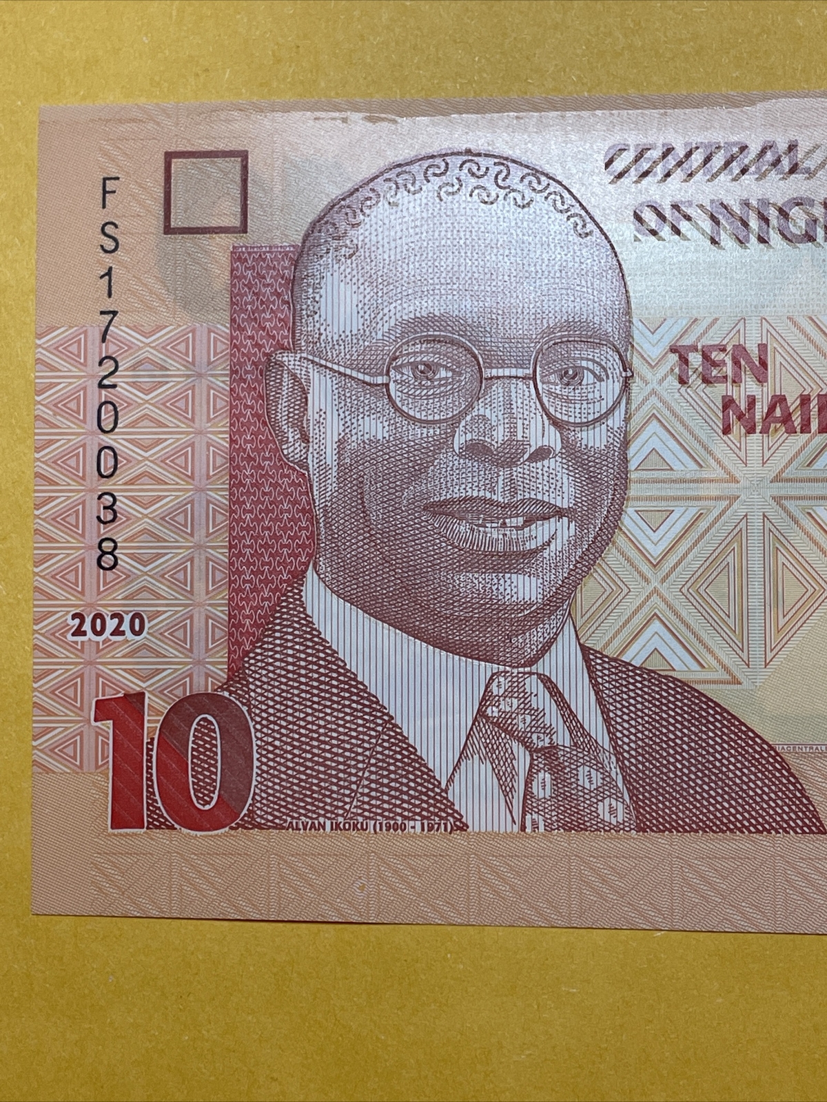 Nigeria 10 Nairas Current UnCirculated Polymer Money - Dated 2020