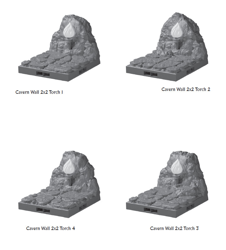 DT LED Torch Walls - 28 mm / 1" - DragonLock - DND - Pathfinder - RPG - Dungeon