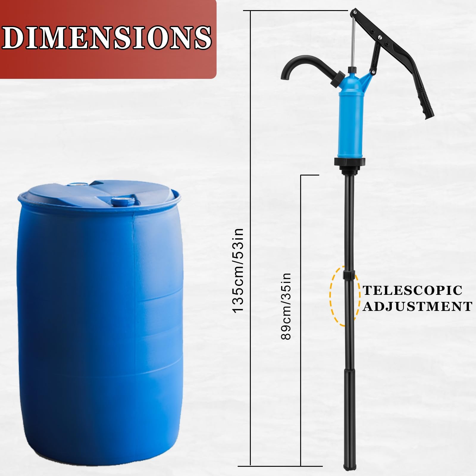 55 Gallon Drum Pump Lever Action Barrel Pump Plastic