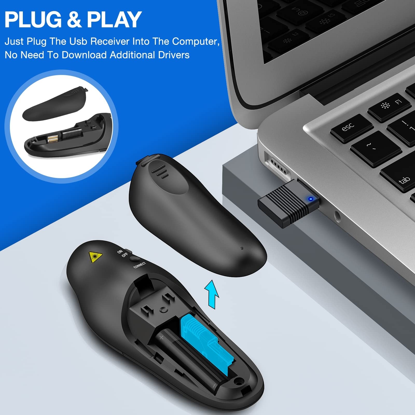 Presentation Clicker Wireless Presenter Remote USB Control Powerpoint PPT Cli...
