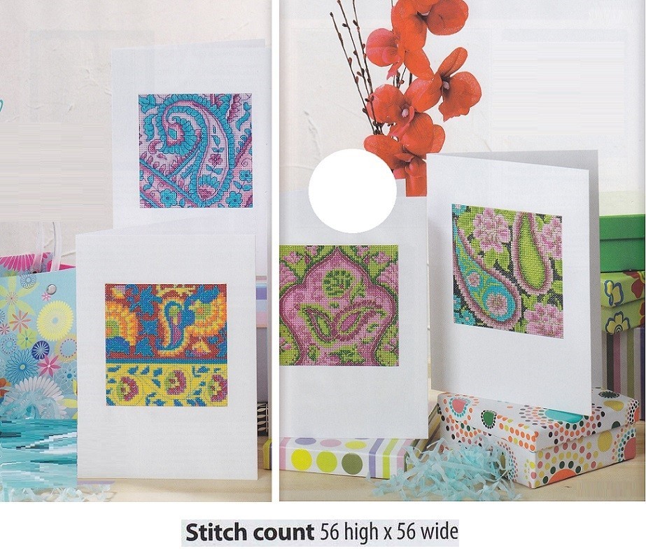 PAISLEY CARDS CROSS STITCH PATTERN ONLY