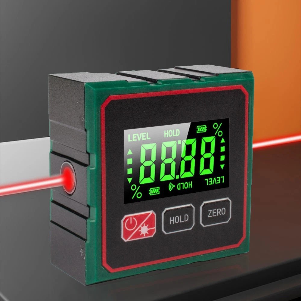Digital Angle Finder with Electronic Laser - 4-side Strong Magnetic Angle Gauge