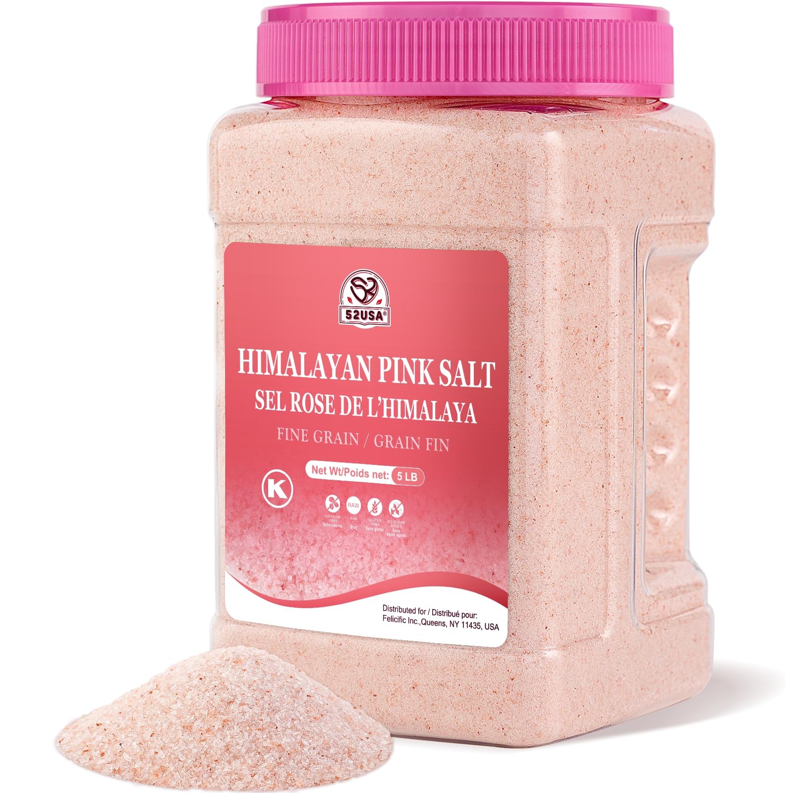 52USA Himalayan Pink Salt Fine, Fine Ground Table and 80 Ounce (Pack of 1)
