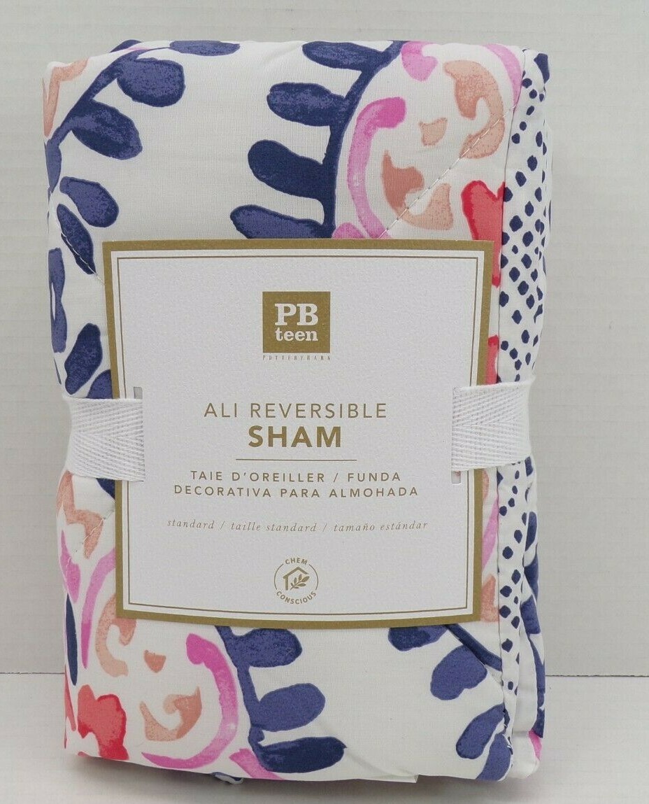 Pottery Barn Teen Ali Reversible Cotton Percale Sham standard Multicolor #9958