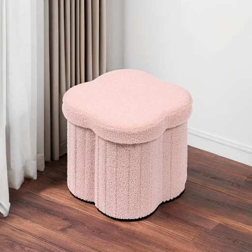Storage Ottoman Cube, Flowers Shaped Ottomans with Storage Foot Stool Footres...