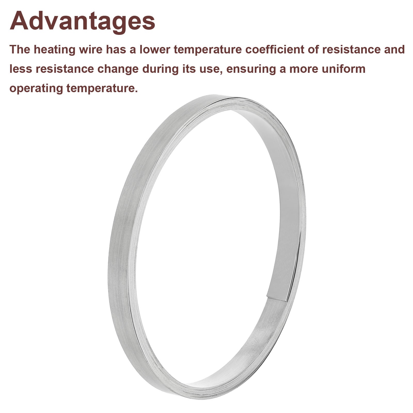 1 x Flat Heater Wire 16.4 Ft Length 10mm Width 0.3mm Thick for Heating Elements