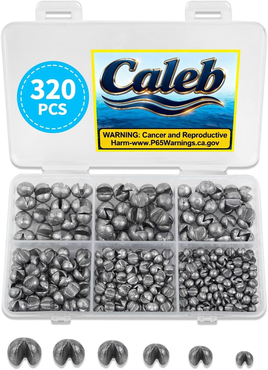200/320Pcs Split Shot Fishing Weights Sinkers, Removable Lead Fishing Weights
