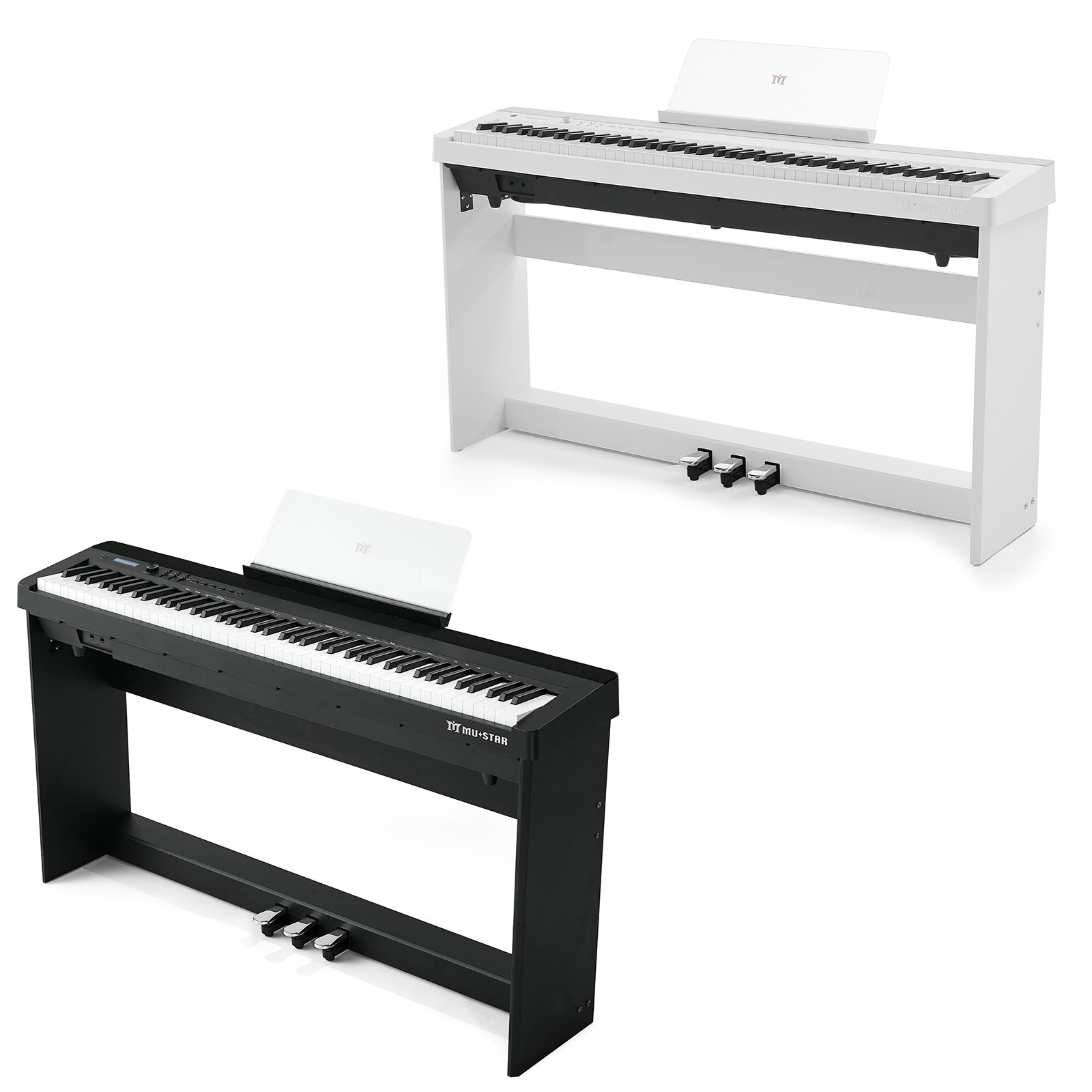 Black/White 88 Keys Fully Weighted Graded Hammer Action Digital Piano Keyboard