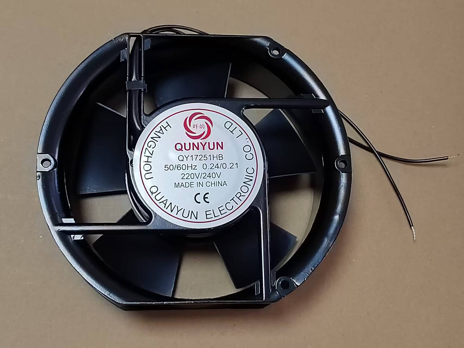 1 pcs QUNYUN Fan QY17251HB AC 220/240V 17cm 17251 2 wire Aluminum frame fan