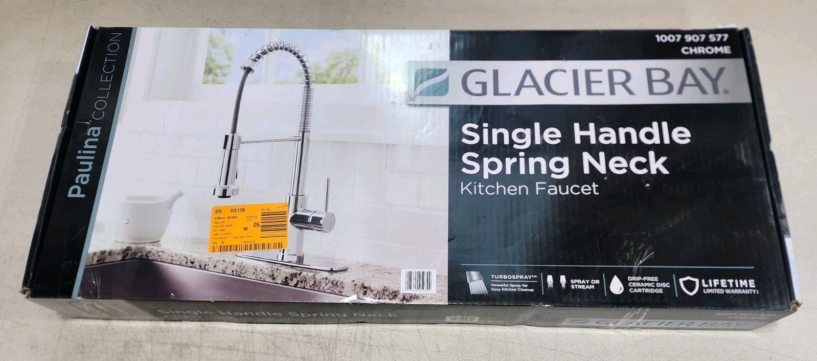 Glacier Bay Paulina Single Handle Spring Neck Kitchen Faucet In Chrome