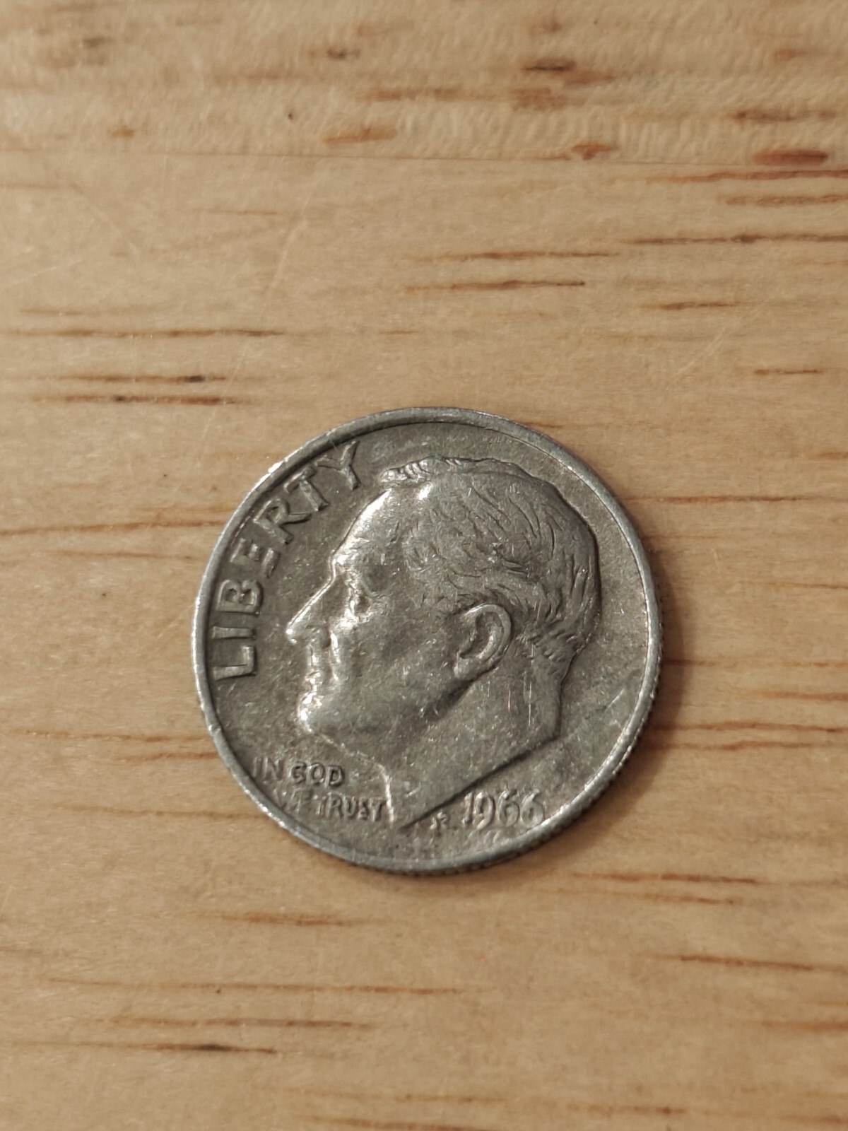 1966 Roosevelt Dime • No Mint Mark. Error On WE