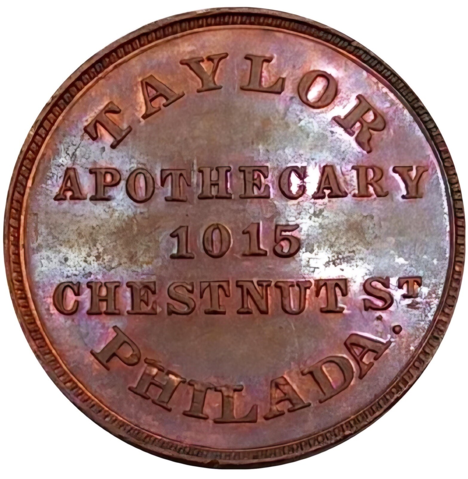 (1862) Philadelphia PA 512a Alfred B Taylor Druggist Lovett Merchant Token