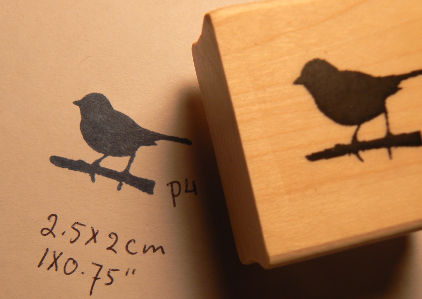 Mini bird rubber stamp so cute 0.75x0.7" WM P4
