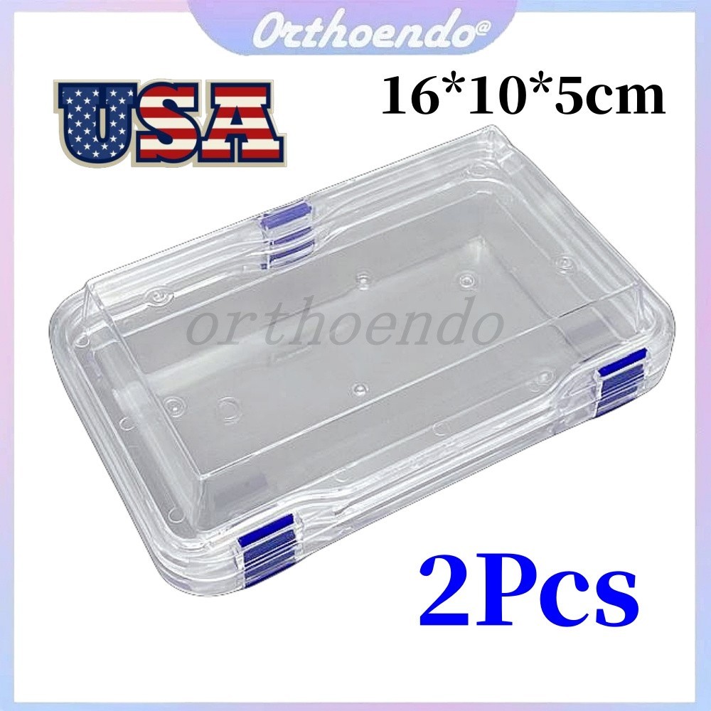 16x10x5cm Dental Denture Hinged Display Box Film Membrane Storage Case 2pcs