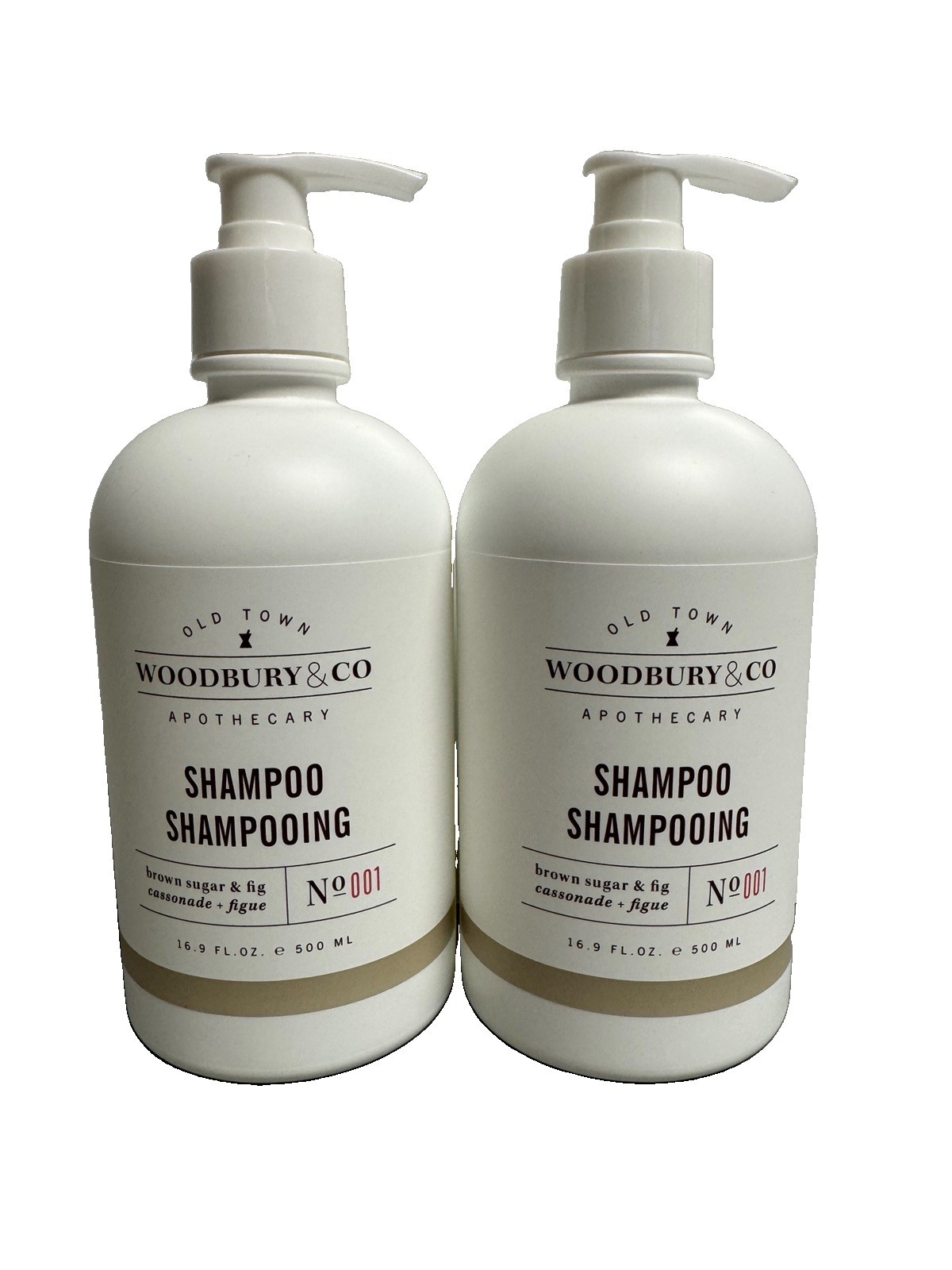2 PACK Woodbury & Co. SHAMPOO Brown Sugar & Fig 16.9oz Old Town Apothecary