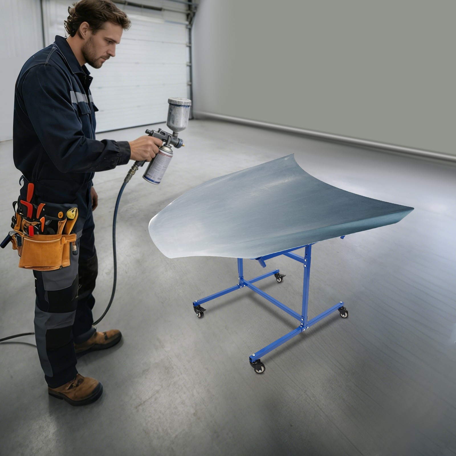 Mobile Wheel Panel Paint Stand Multi-function Paint Stand 4 Casters 2 With Brake