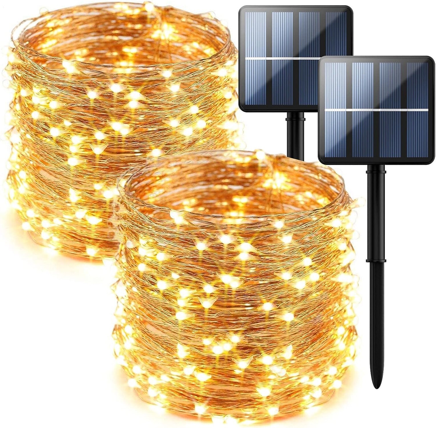 2-Pack 200 LED Solar String Lights for Outside,Solar Fairy Lights for Outside...