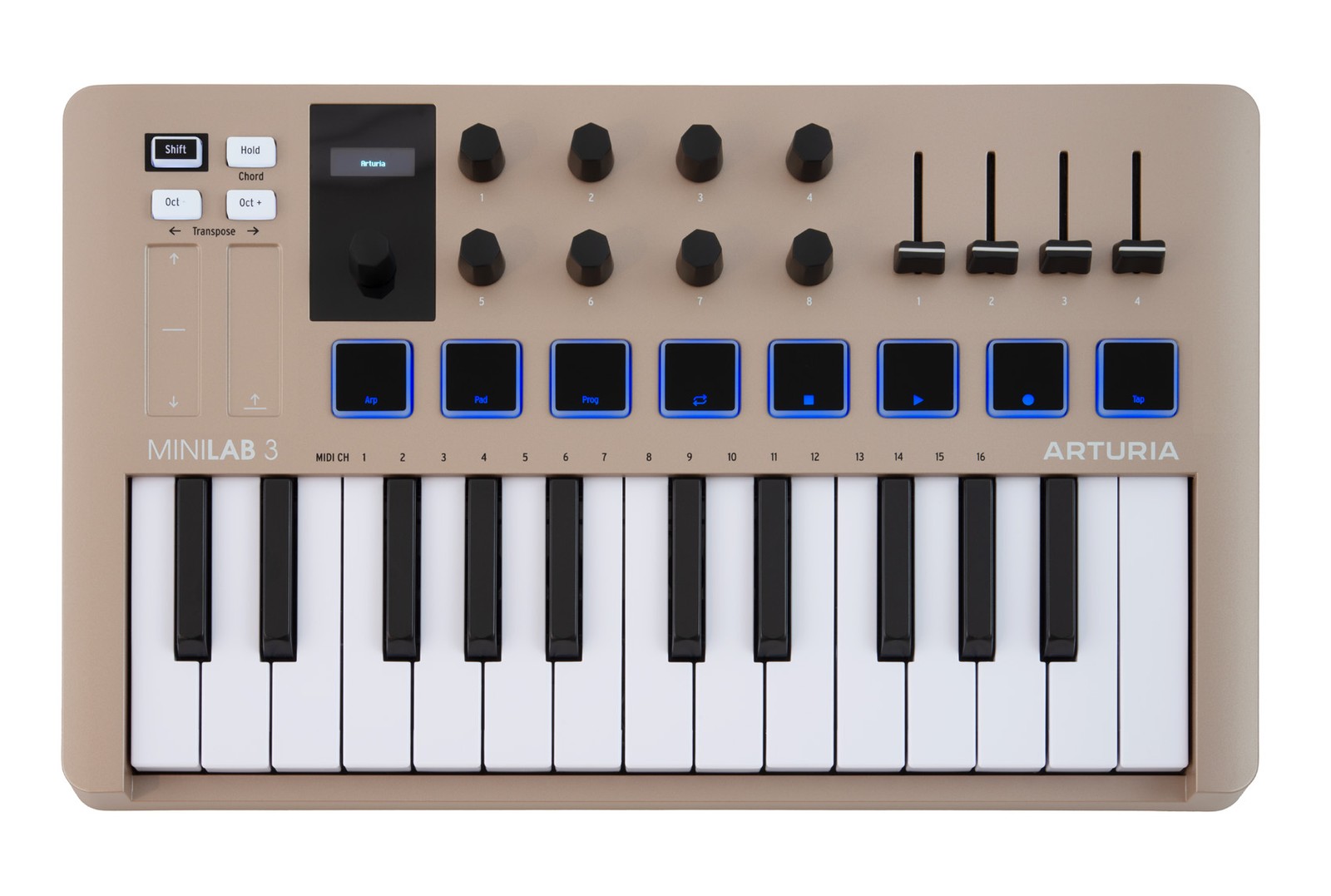 Arturia MiniLab 3 Champagne Limited Edition 25 key MIDI USB Keyboard Controller