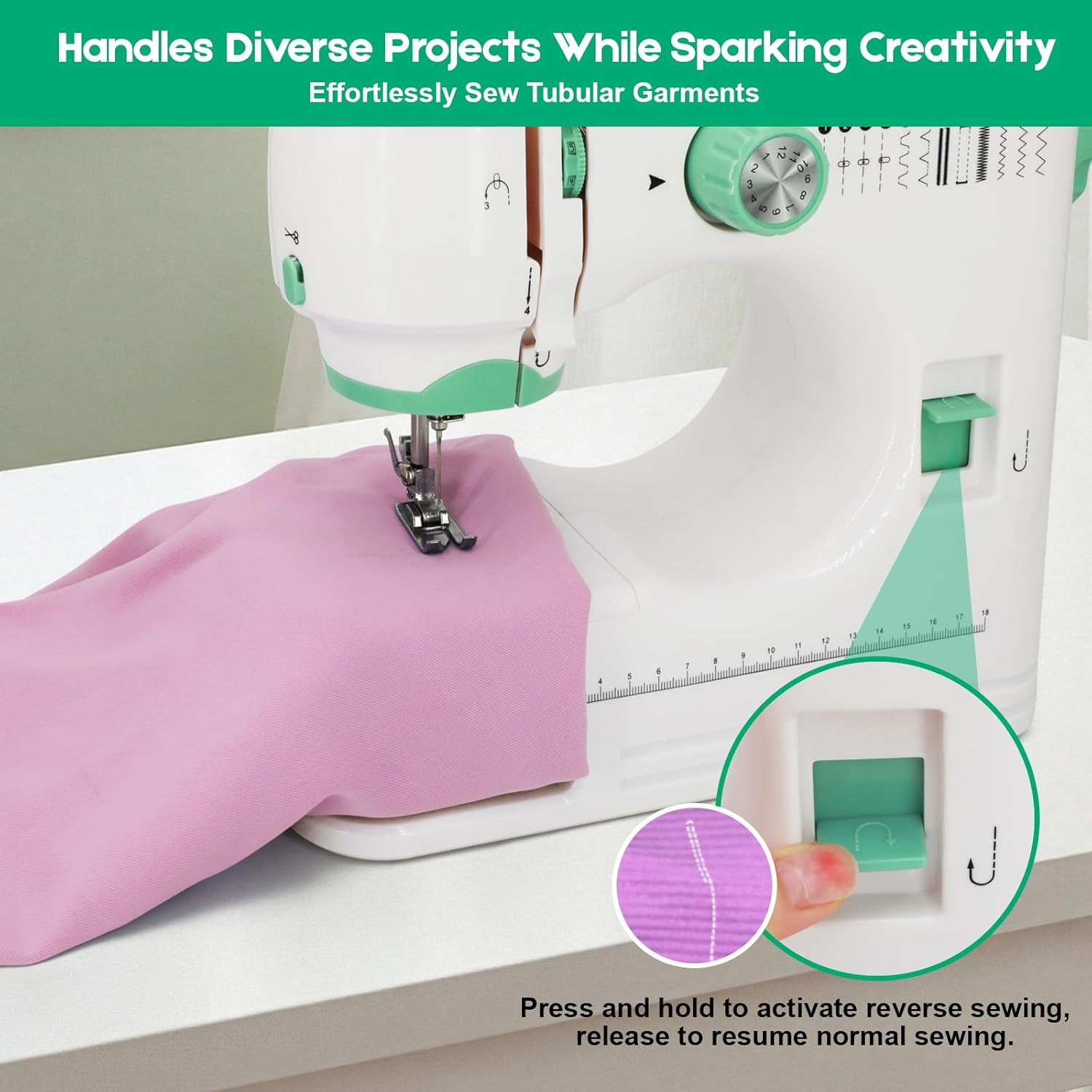 Sewing Machine for Beginners with Extension Table, 12 Stitches Portable Sewing M