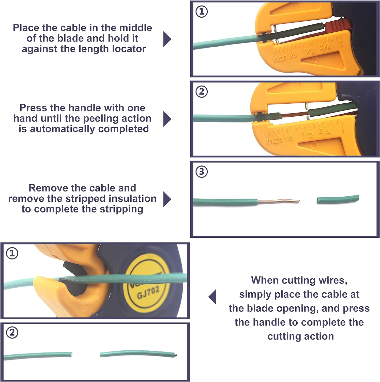 Automatic Quickstrip Wire Stripper and Cutter, Professional Quick Strip Wire Str