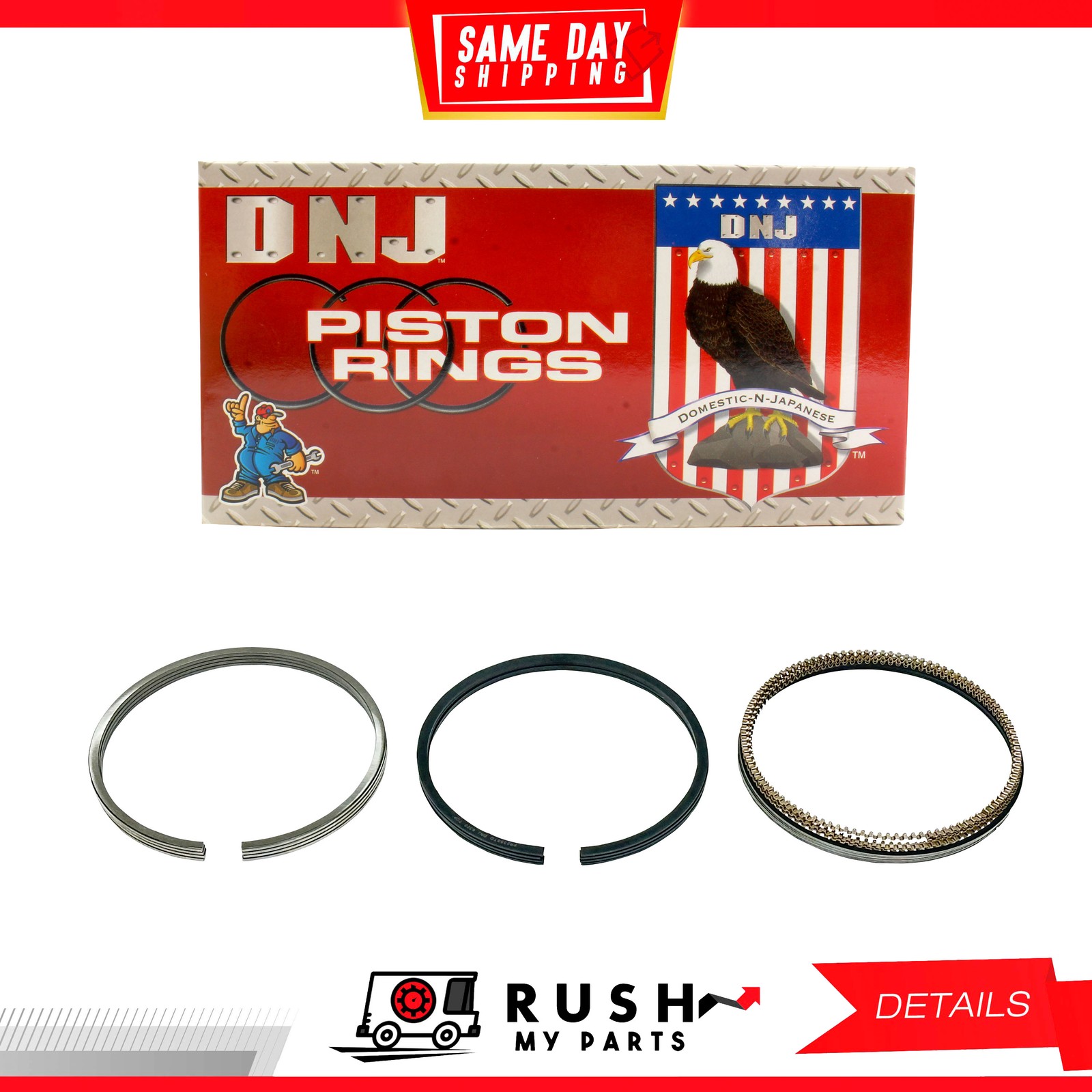 95-01 Standard Piston Ring Set For Ford 2.3L-2.5L L4 SOHC 8v DNJ PR453