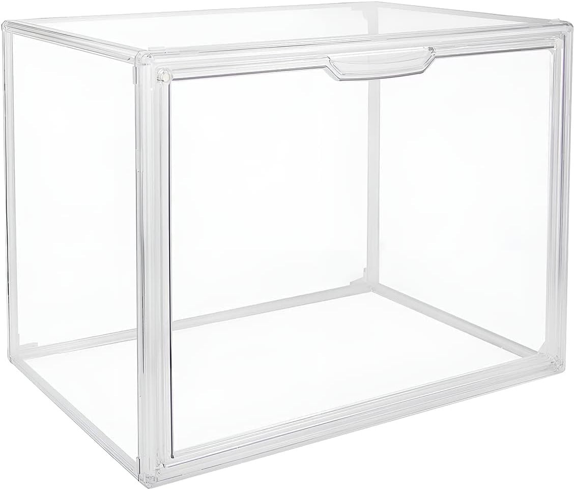 Stackable Transparent Display Cases - Perfect for Collectibles & Shoes, 3 Count
