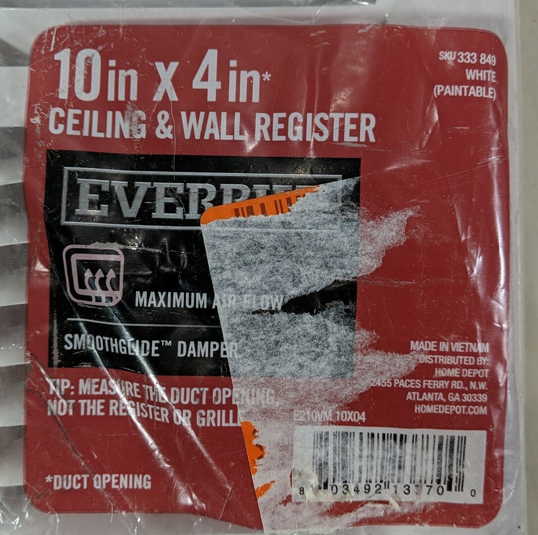Everbilt - 10" x 4" Celling and Wall Register (white)