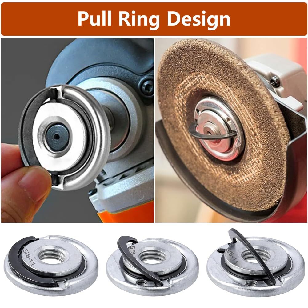 2Pcs Angle Grinder Flange Nuts with 5/8-11 Inch Thread, Quick Change Grinder