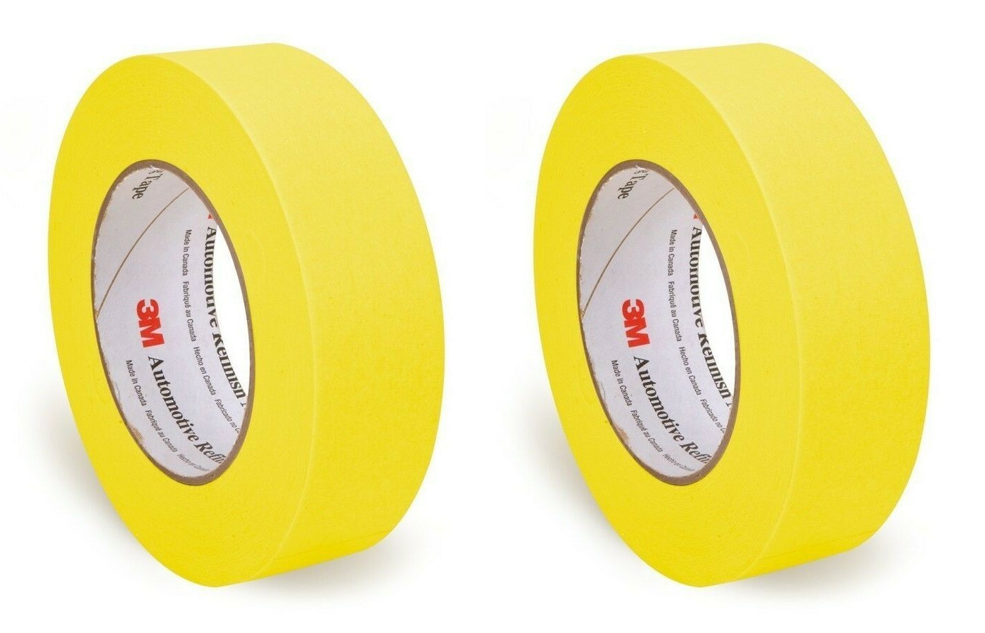 3M 06654 Two Rolls Yellow Automotive Refinish Masking Tape 1-1/2" x 60yds