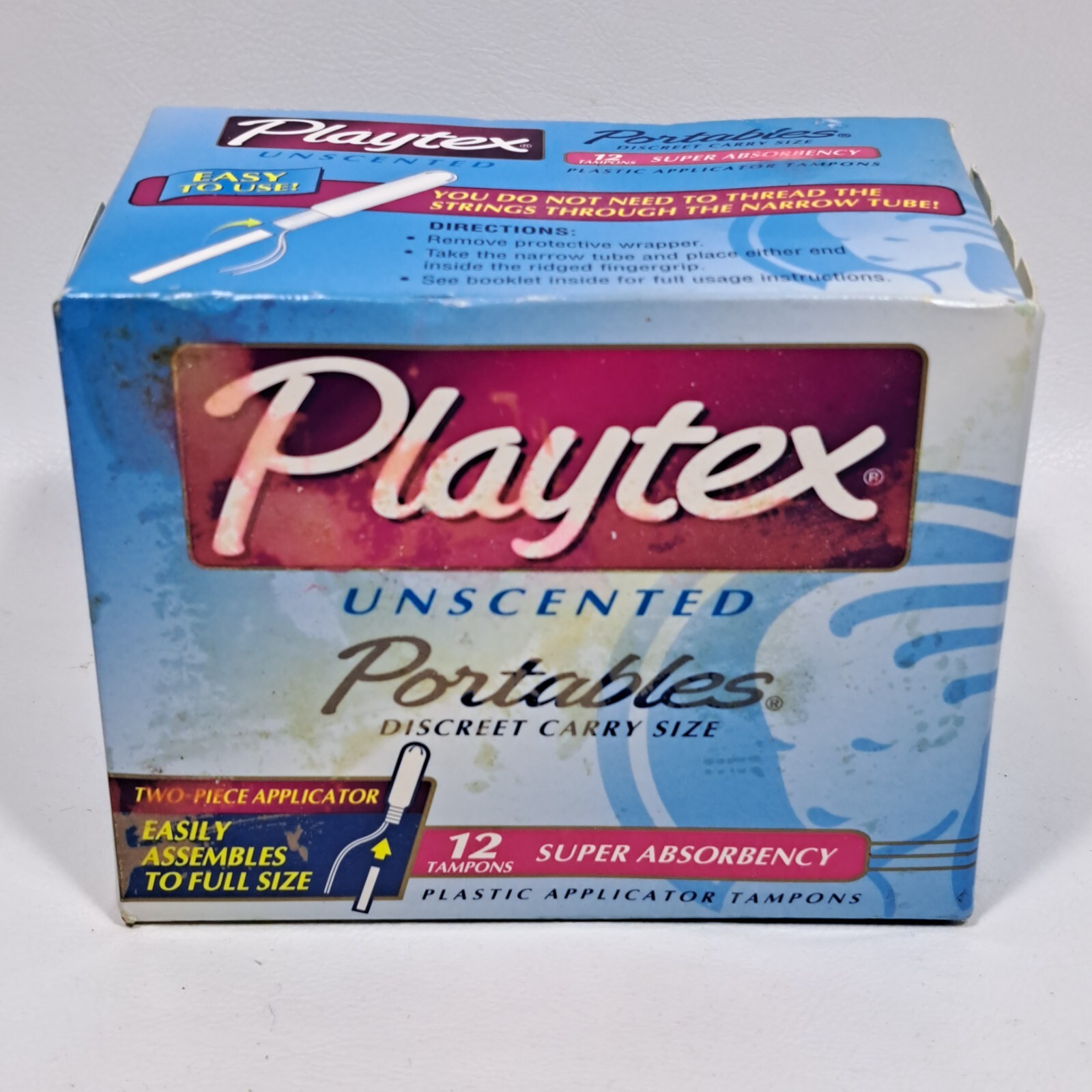 Playtex Unscented Portables Discreet Carry Size 12 Ct Super Absorbency Tampons