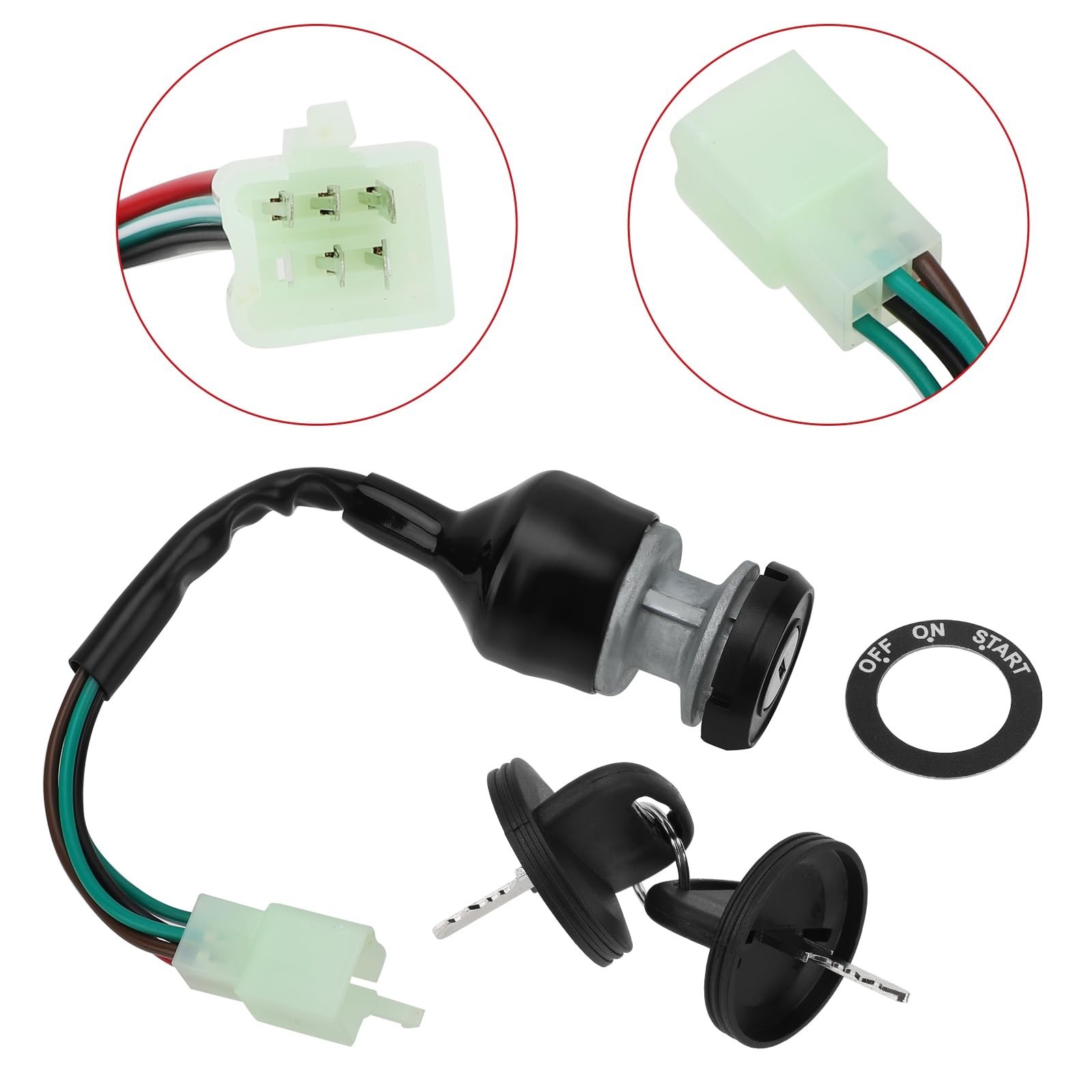 JAVIK Ignition Key Switch, Push Button, 3-Position, Black, Manual Operation, ...