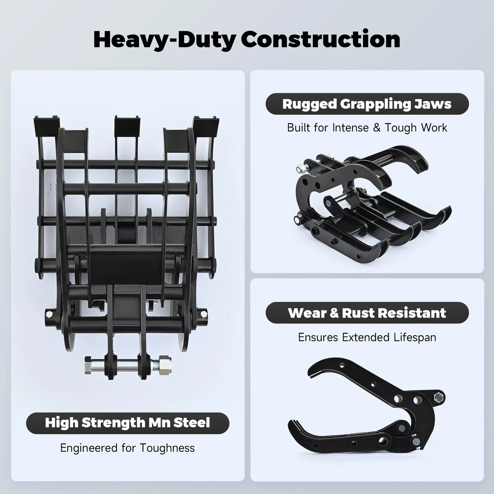 Wood Grabber Grapple for Mini Excavator Grapple Use for Small Digger