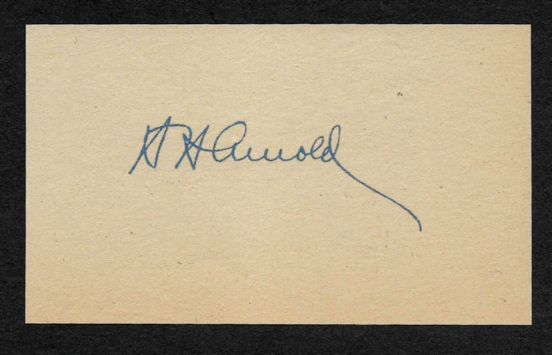 Gen Hap Arnold WWII Autograph Reprint On Genuine 1940s 3x5 Card