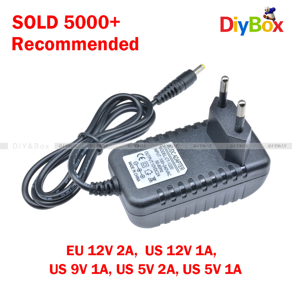 EU/US Plug AC 100-240V to DC12V 9V 5V 1A 2A Power Supply Converter LED Light D