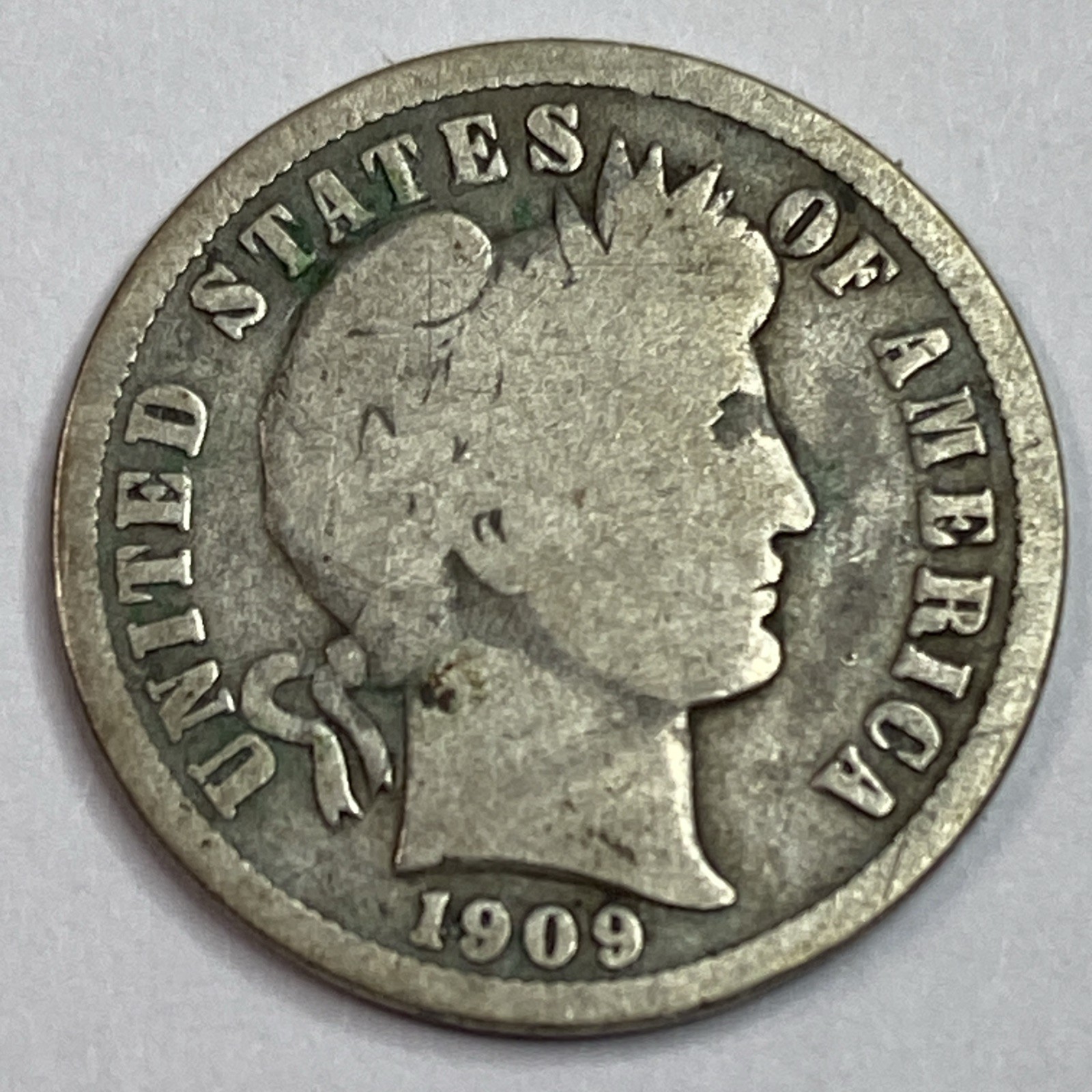 1909 D Barber Dime F Details