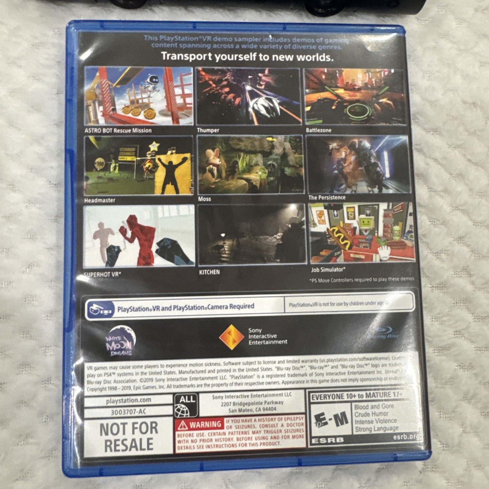 sony playstation 4 VR Headset Bundle, Pre-owned .