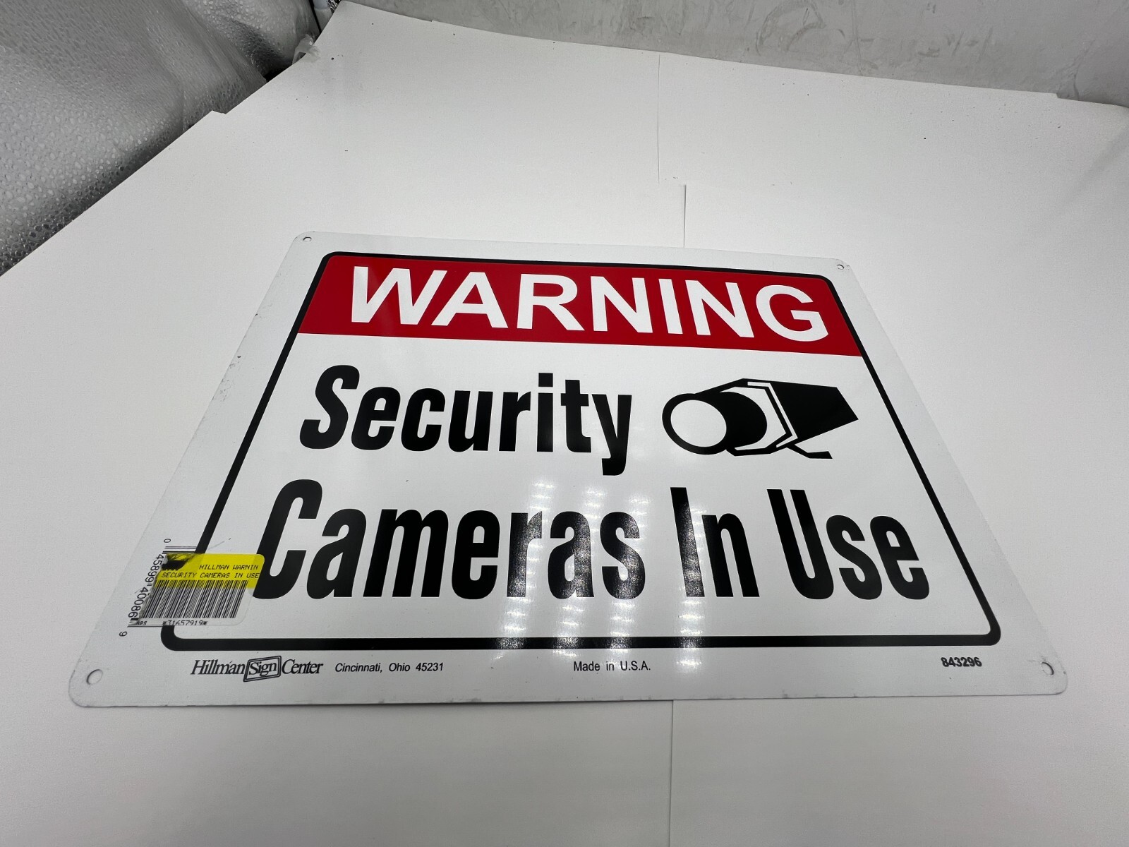Qty 3 Hillman Warning Security Cameras in Use Signs 843296 10" x 14" x .25"