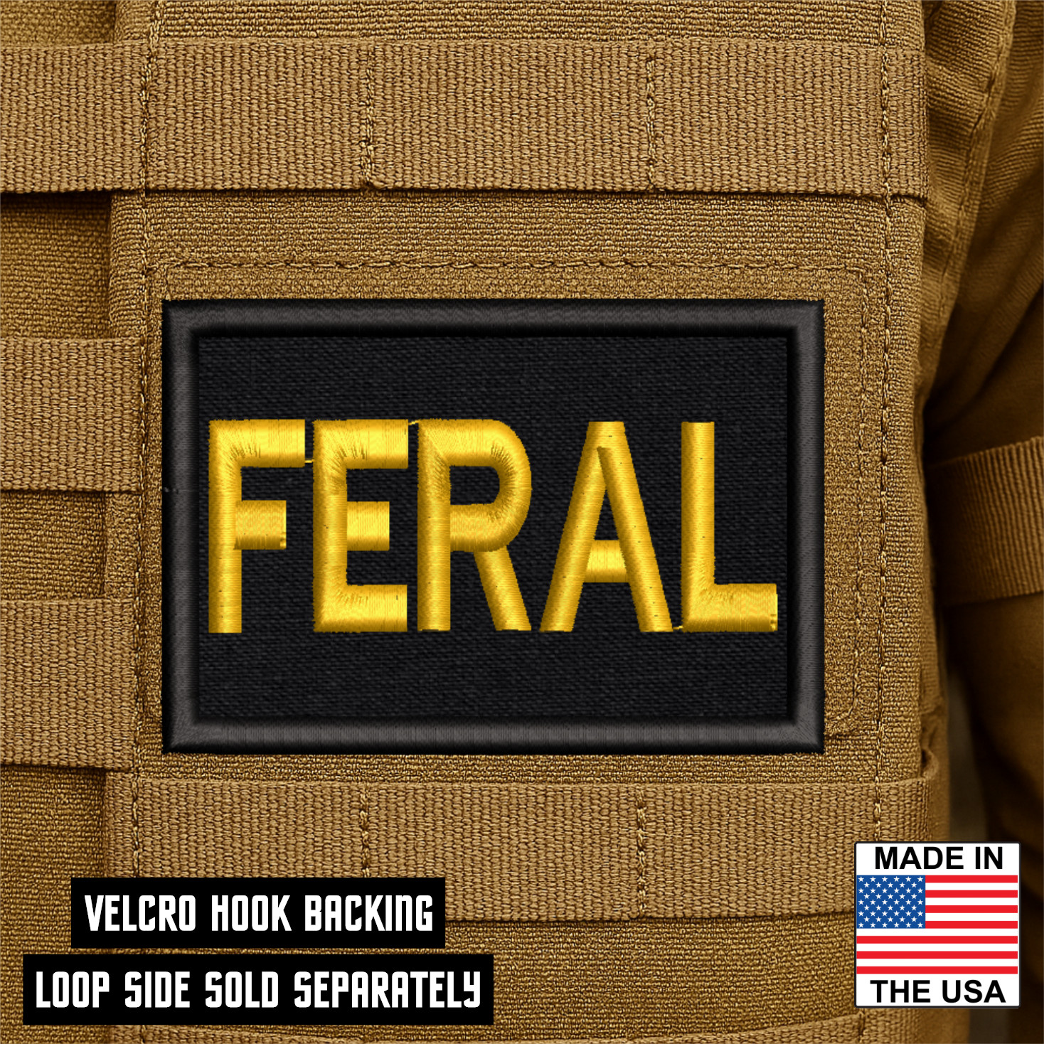 Feral Agent Funny Morale Patch - 2 X 3 Inch Hook & Loop Plate Carrier Patch