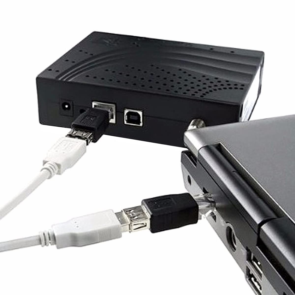 Herfair Ethernet to USB Adapter 2PCS for ADSL Modem/Router/Computer black