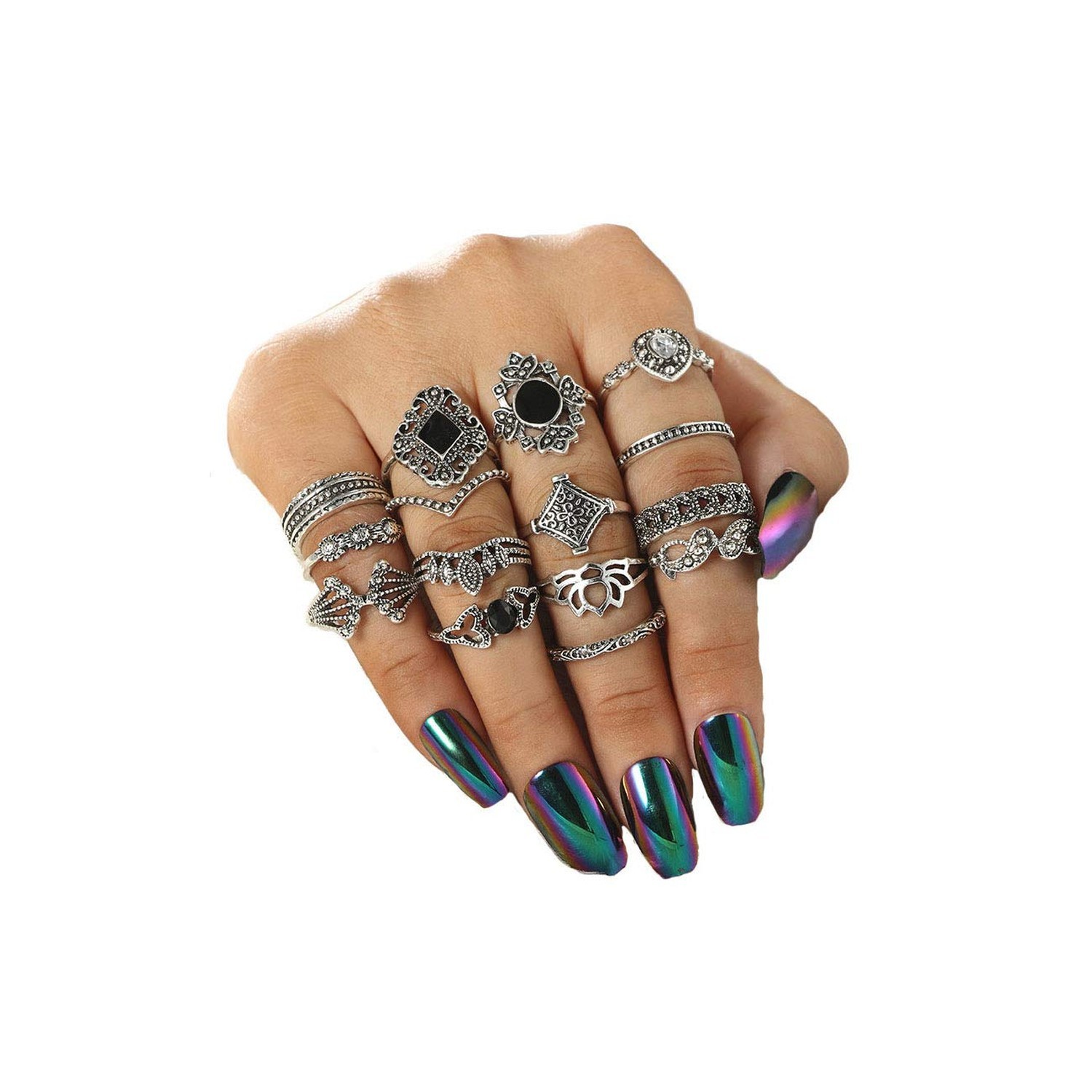 CSIYAN 6-16 PCS Knuckle Stacking Rings for Women,Boho Vintage Stackable Midi ...