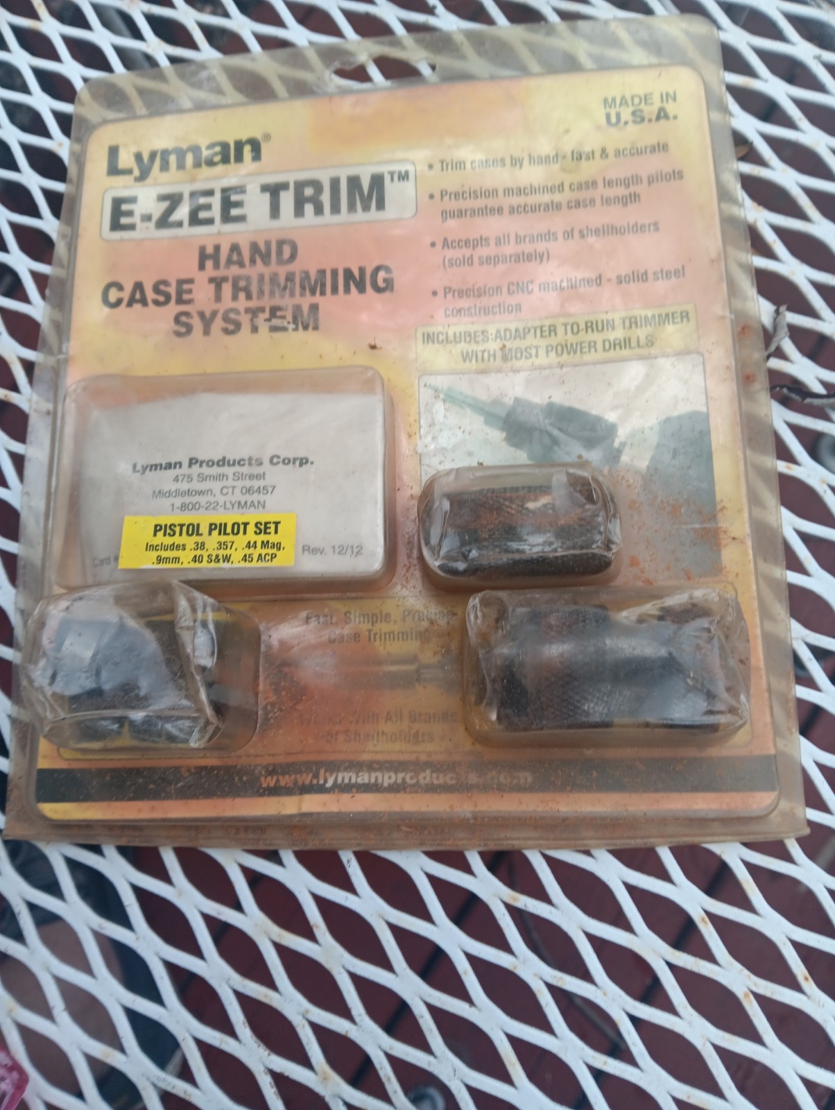 Lyman E-Zee Trim Hand Case Trimmer Handgun Set 6 Pilots - 7821892